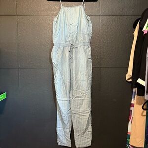 Ci Sono Light Blue Striped Jumpsuit